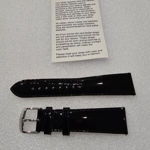 Michele Glossy Black Watch Straps